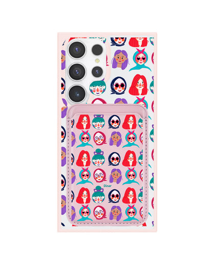 Android Magnetic Wallet Case - Cute Sweety Faces