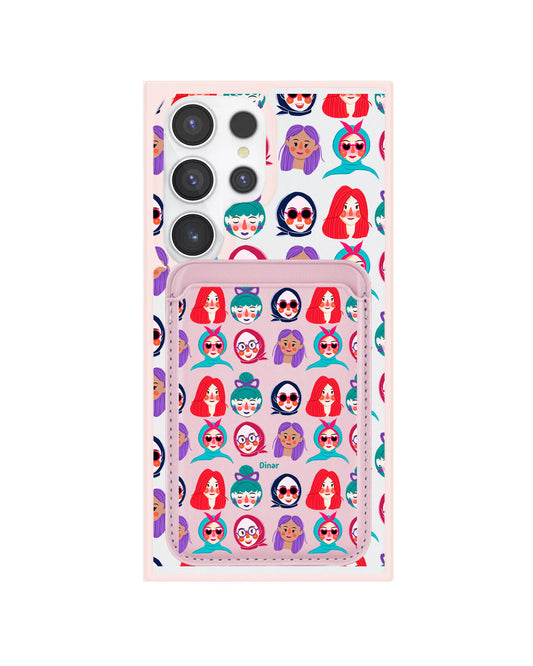 Android Magnetic Wallet Case - Cute Sweety Faces