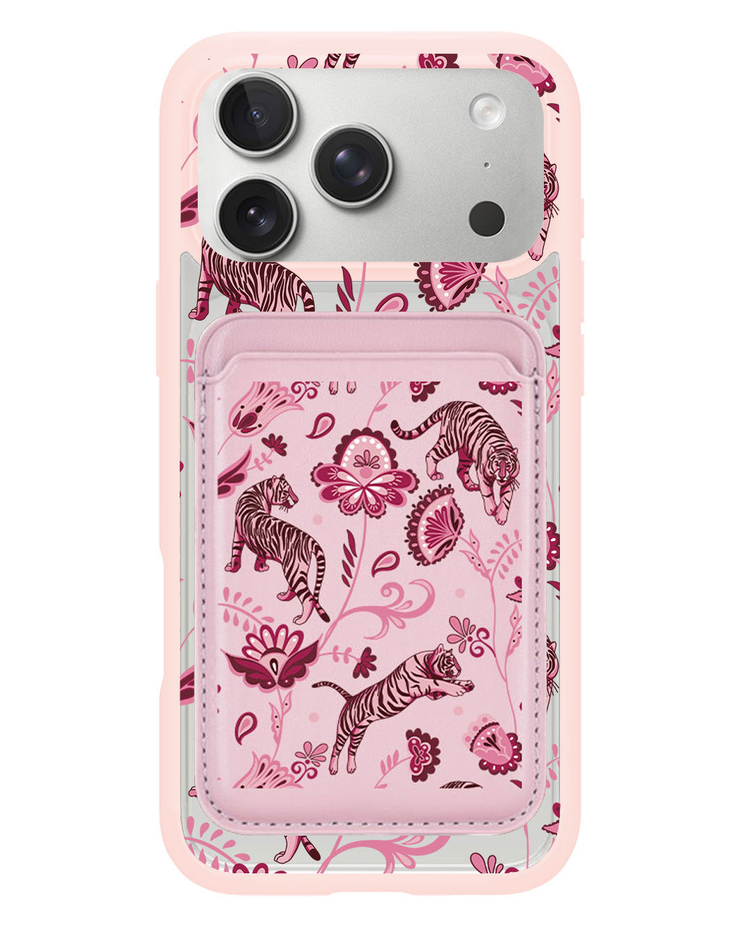 iPhone Magnetic Wallet Case - Tiger & Floral 2.0