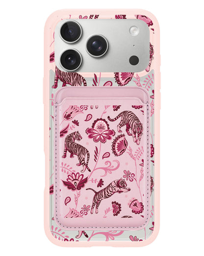 iPhone Magnetic Wallet Case - Tiger & Floral 2.0