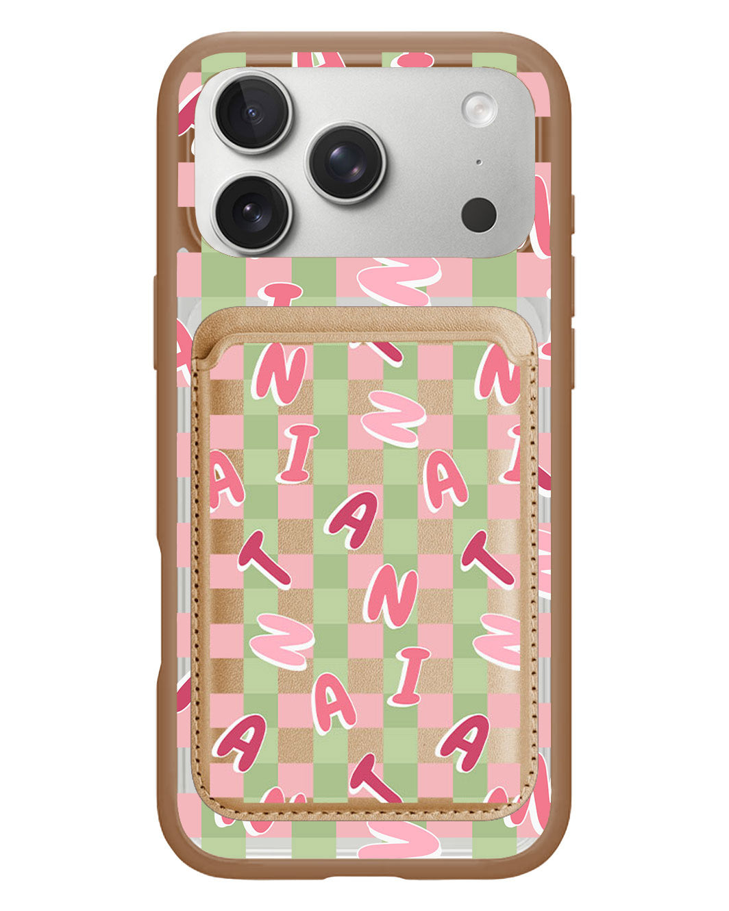 iPhone Magnetic Wallet Case - Checkered Monogram 4.0