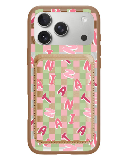iPhone Magnetic Wallet Case - Checkered Monogram 4.0