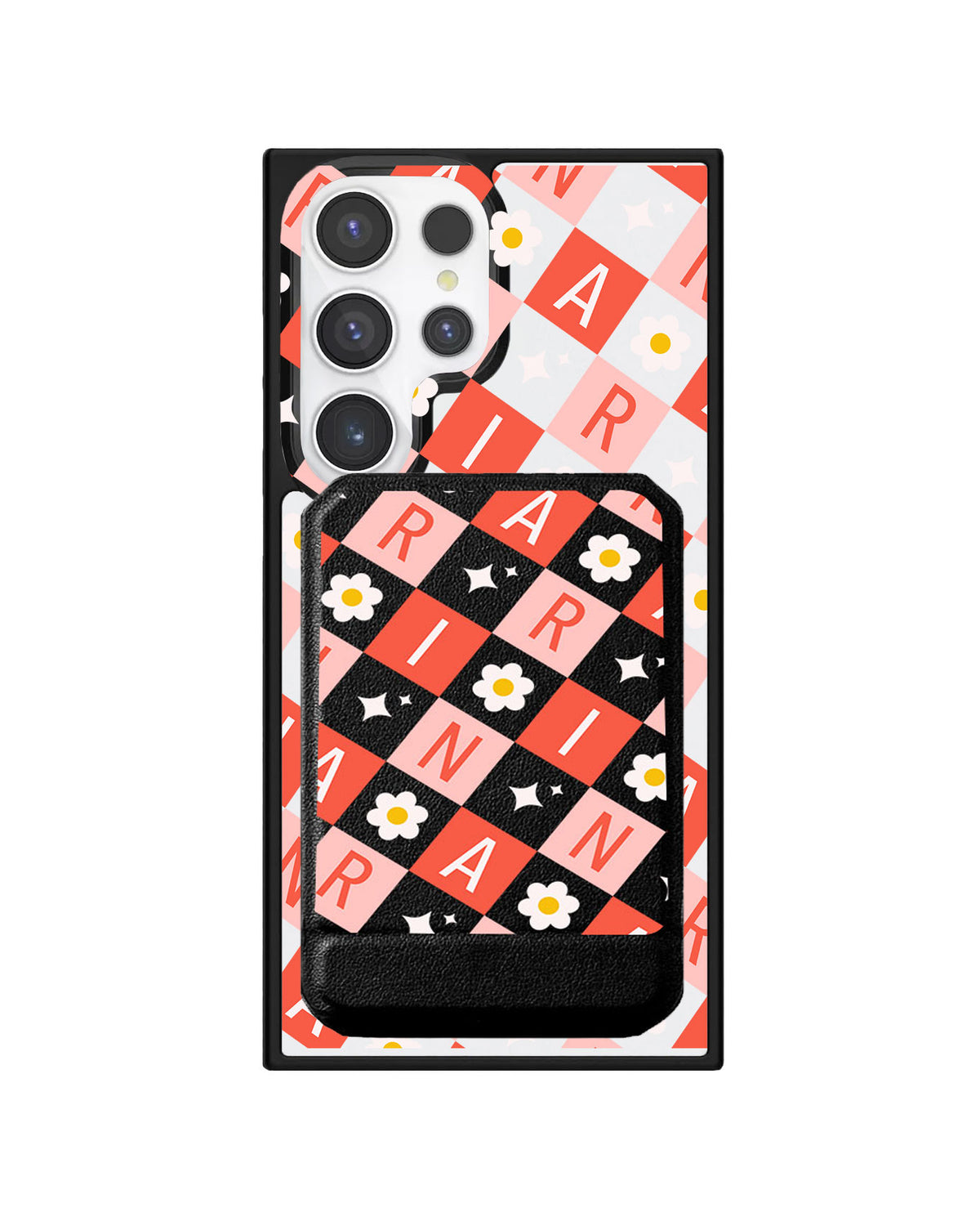 Android Magnetic Multifold Wallet - Flower Grid Monogram 2.0