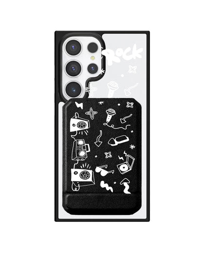 Android Magnetic Multifold Wallet - Rock N Roll White