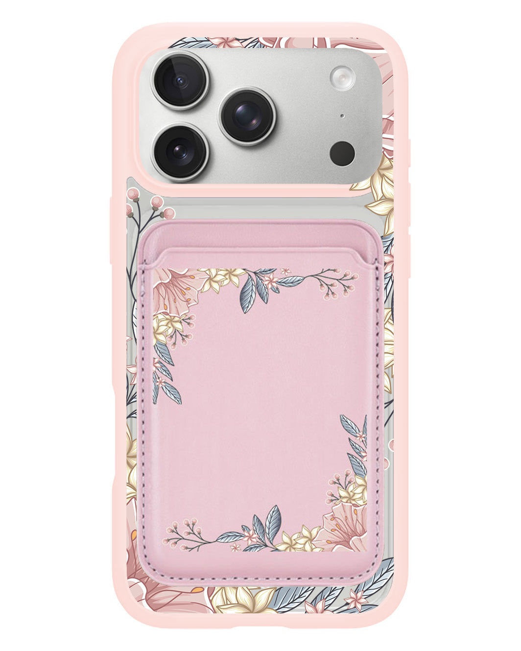 iPhone Magnetic Wallet Case - Pink Florals