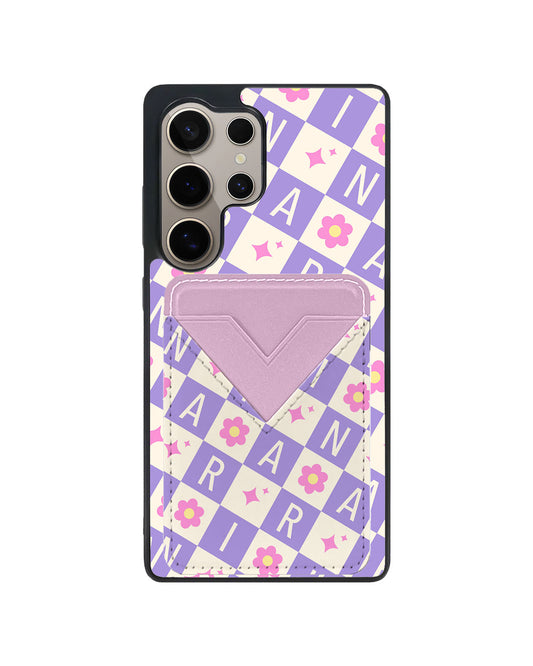 Android Avant Wallet Case - Flower Grid Monogram 3.0