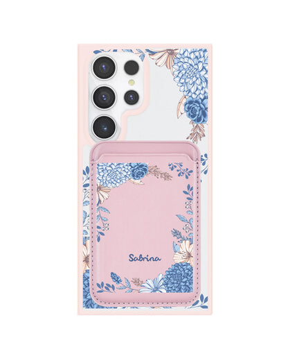 Android Magnetic Wallet Case - Blue Florals