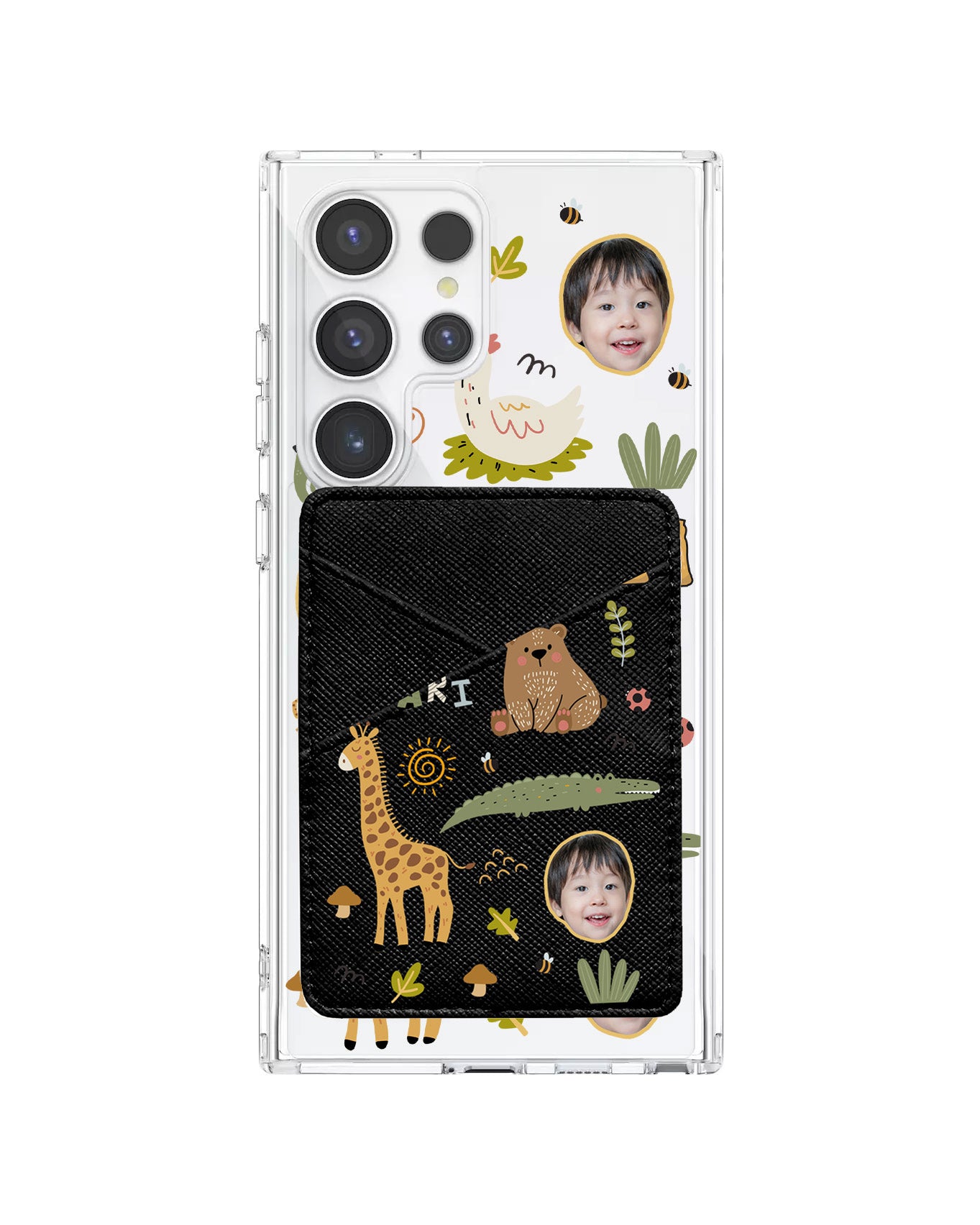 Android Phone Wallet Case - Face Grid Safari