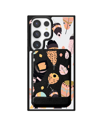 Android Magnetic Multifold Wallet - Feathers