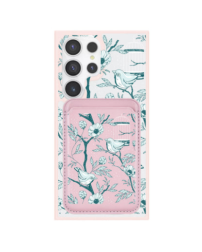 Android Magnetic Wallet Case - Lovebird Monochrome 6.0
