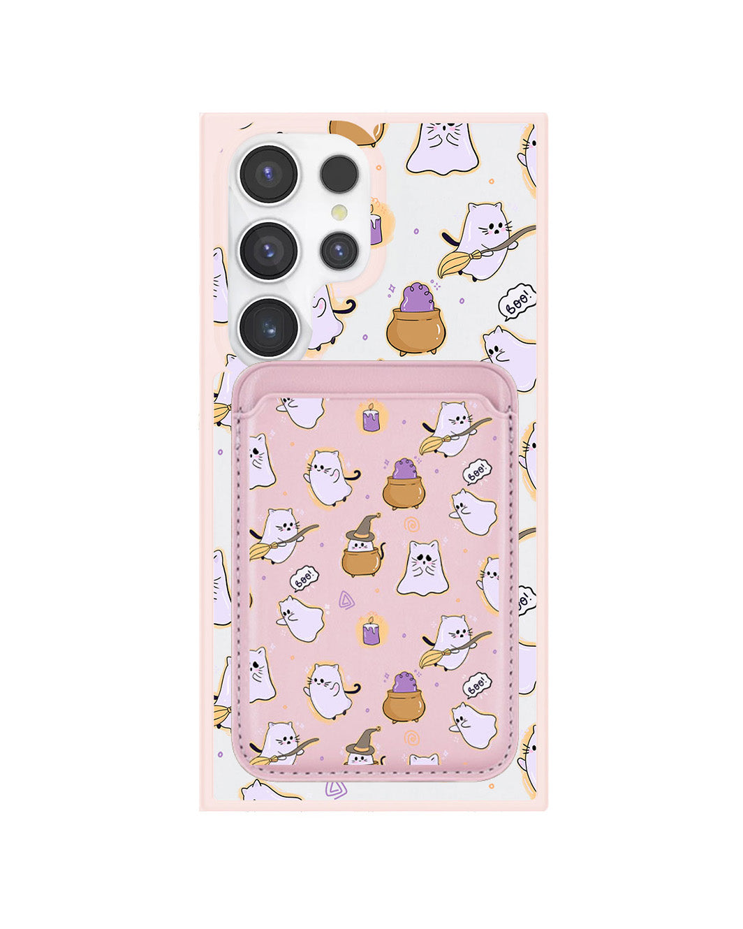 Android Magnetic Wallet Case - Spooky Cat