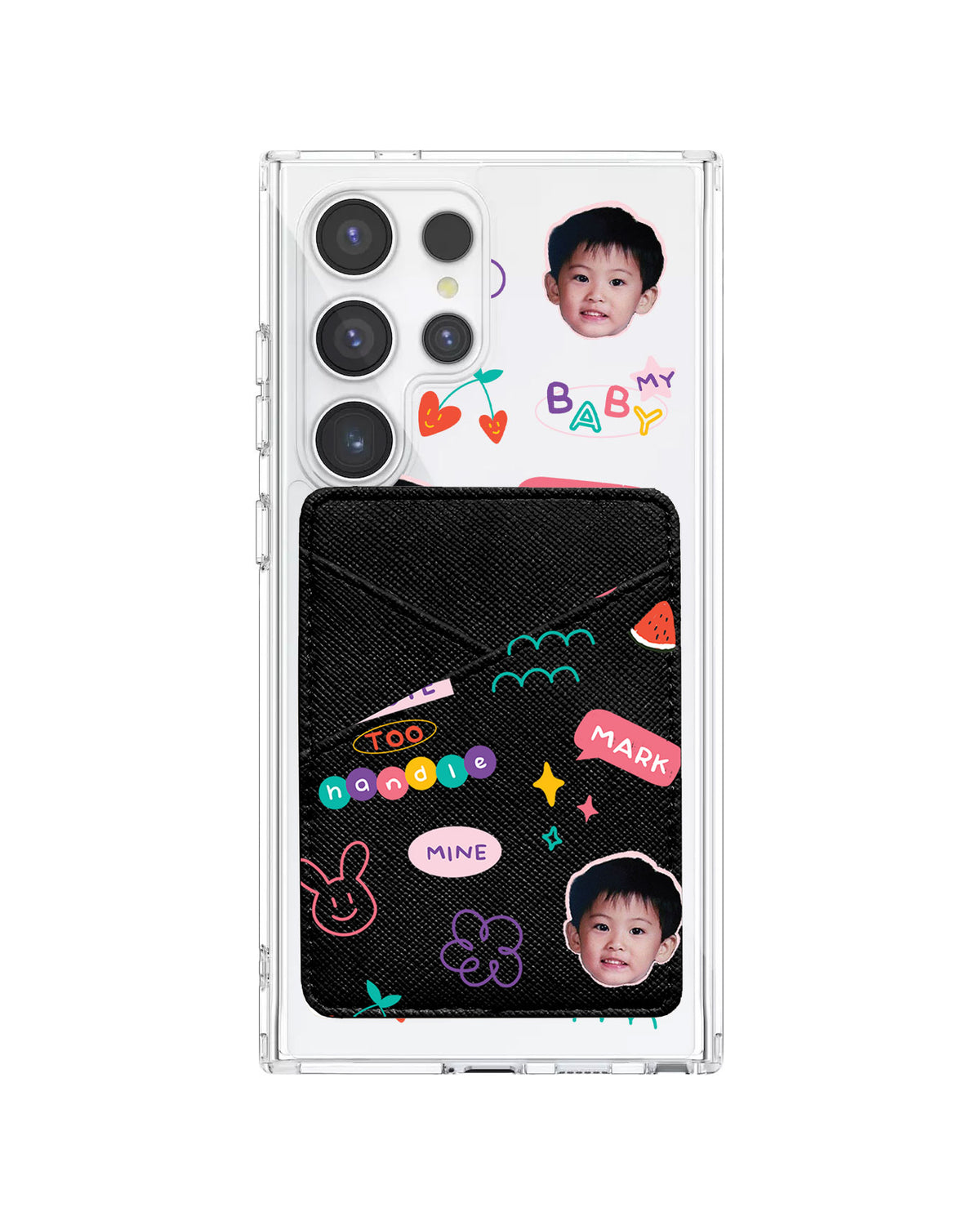 Android Phone Wallet Case - Face Grid