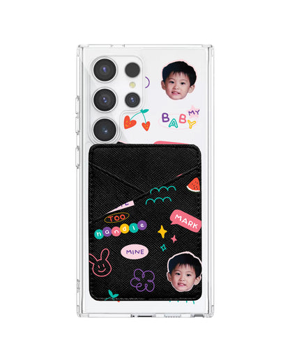 Android Phone Wallet Case - Face Grid