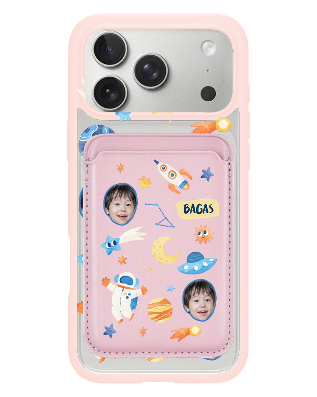 iPhone Magnetic Wallet Case - Face Grid Astronout