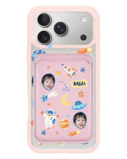 iPhone Magnetic Wallet Case - Face Grid Astronout
