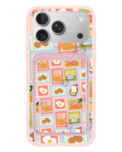 iPhone Magnetic Wallet Case - Breakfast Menu Stamps