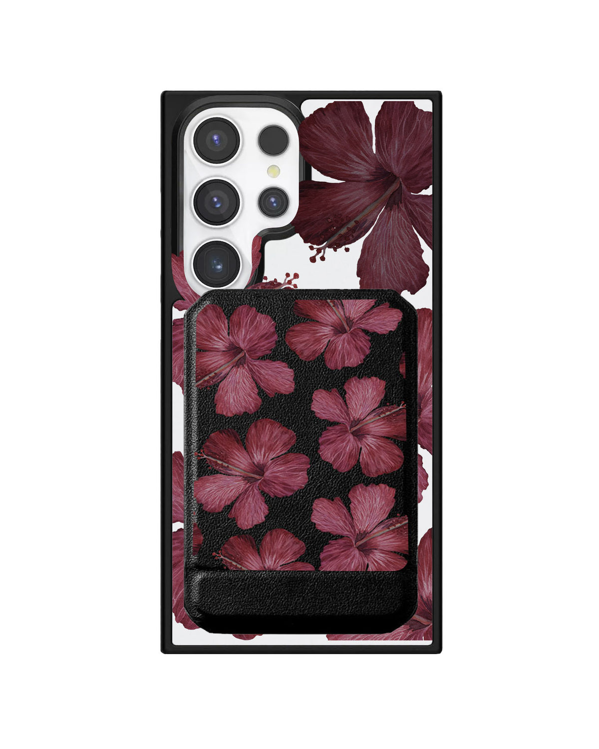 Android Magnetic Multifold Wallet - Goth Hibiscus