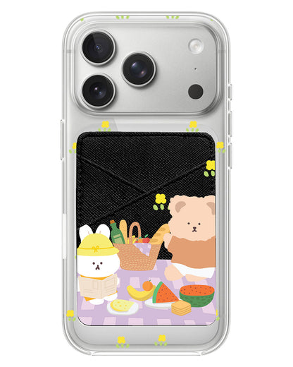iPhone Phone Wallet Case - Picnic Bear Lilac