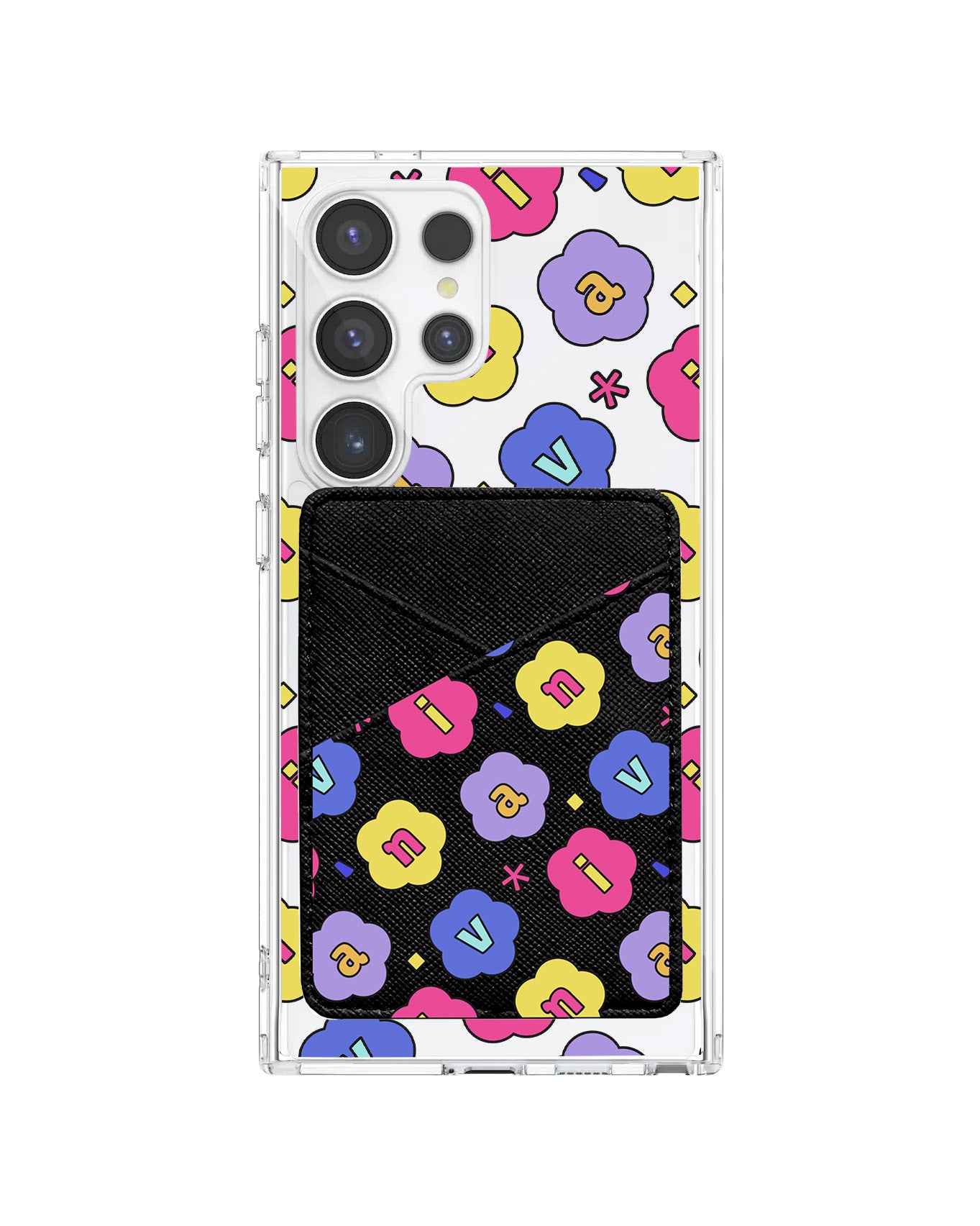Android Phone Wallet Case - Flower Petals Monogram 2.0