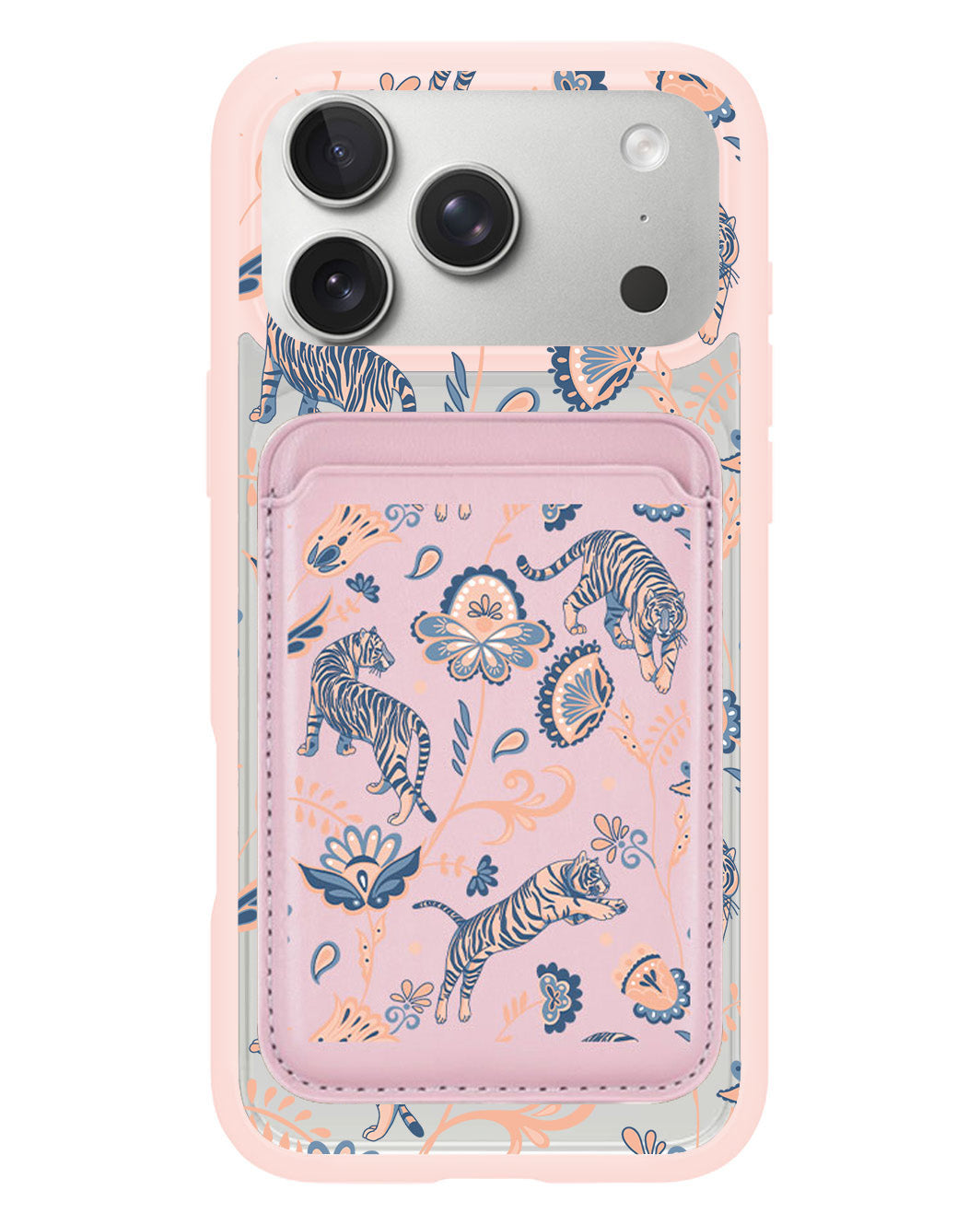 iPhone Magnetic Wallet Case - Tiger & Floral 5.0