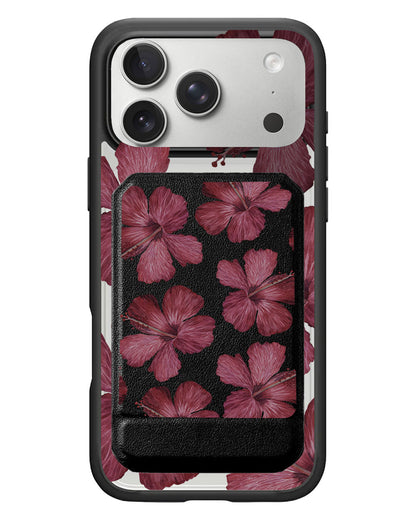 iPhone Magnetic Multifold Wallet - Goth Hibiscus