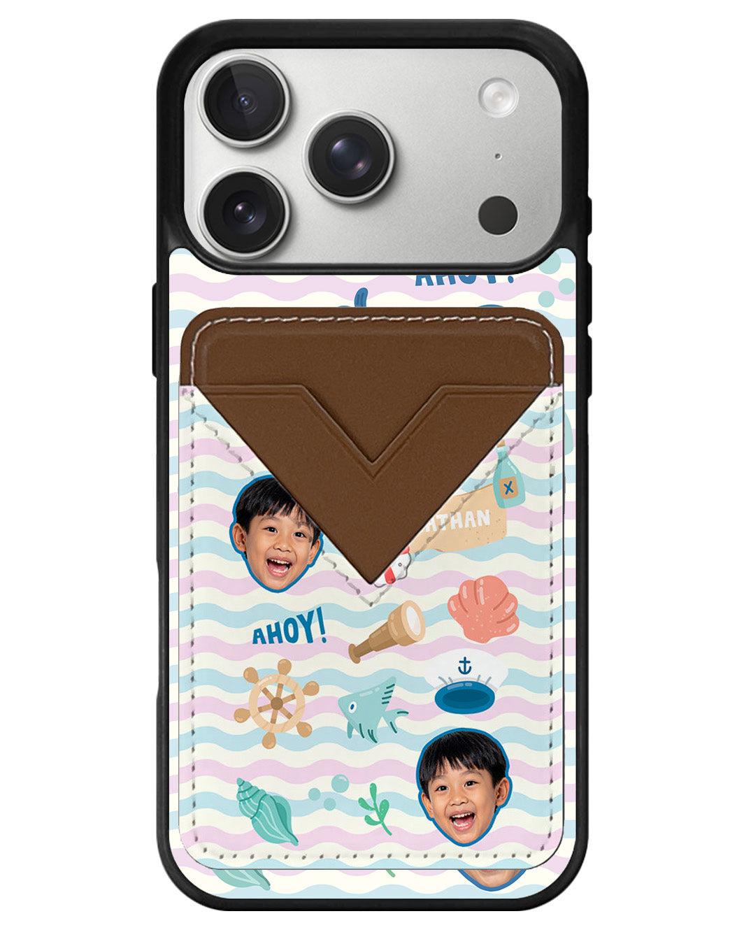 iPhone Avant Wallet Case - Face Grid Sailor
