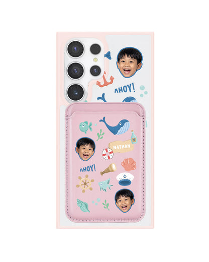 Android Magnetic Wallet Case - Face Grid Sailor