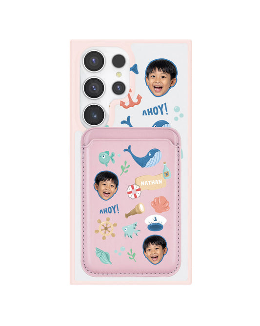 Android Magnetic Wallet Case - Face Grid Sailor