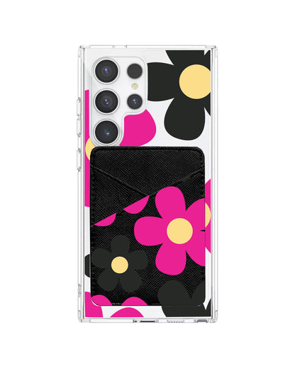 Android Phone Wallet Case - Daisy Hot Pink