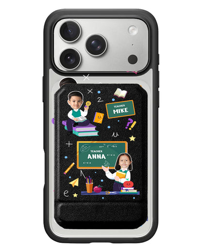 iPhone Magnetic Multifold Wallet - Face Grid Dream Teacher