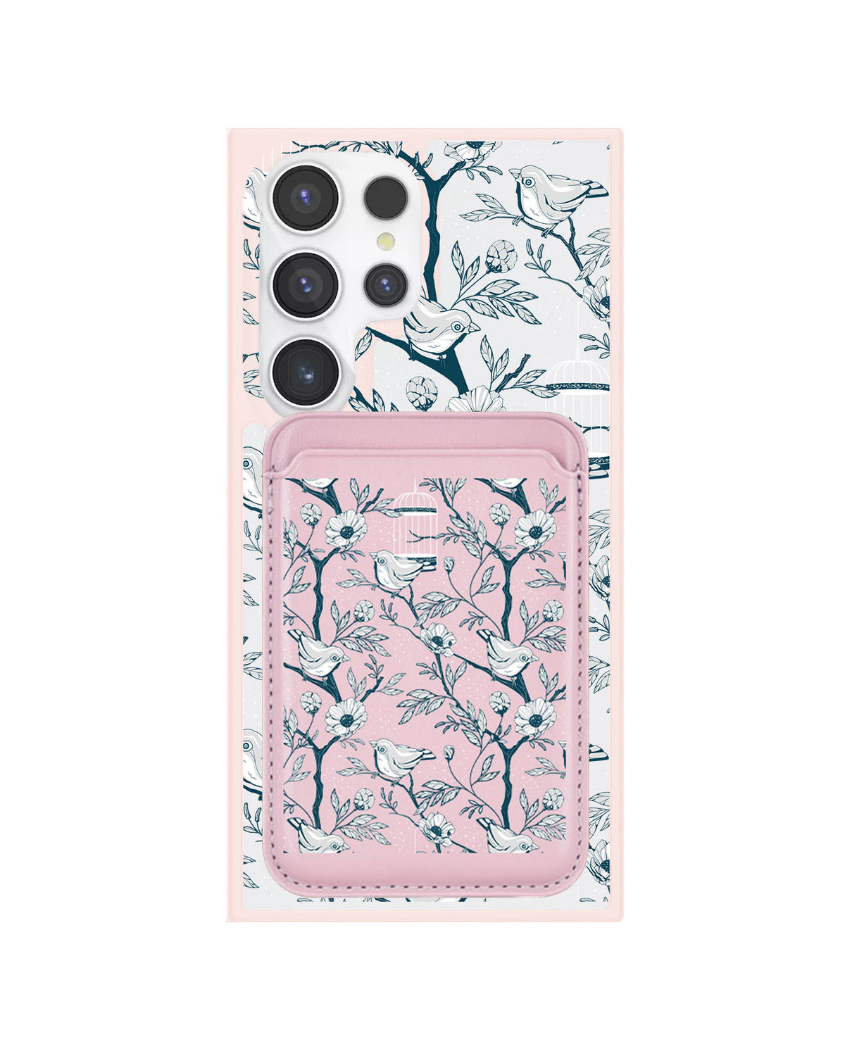 Android Magnetic Wallet Case - Lovebird Monochrome