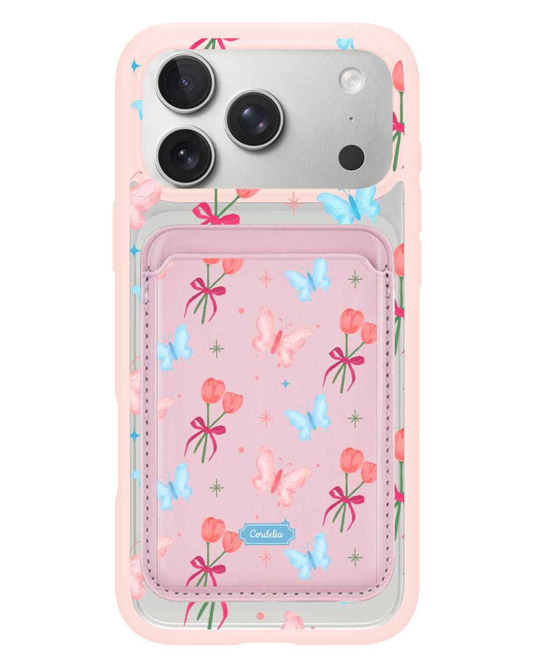 iPhone Magnetic Wallet Case - Coquette Butterfly