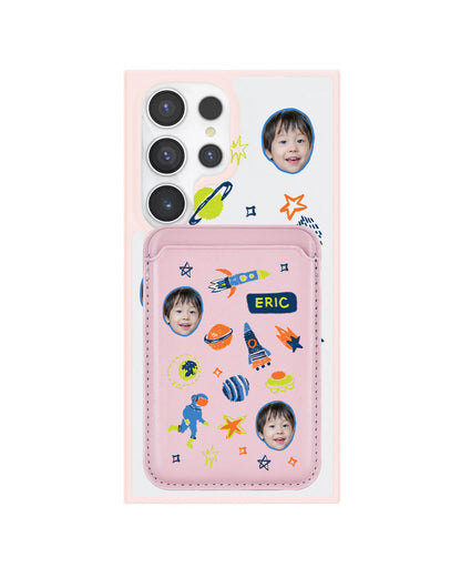 Android Magnetic Wallet Case - Face Grid Galaxy