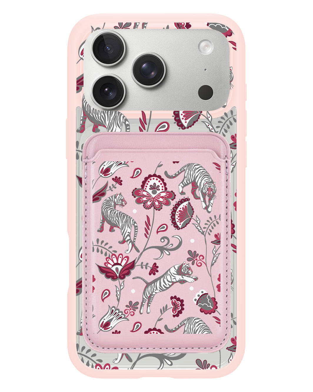 iPhone Magnetic Wallet Case - Tiger & Floral 6.0