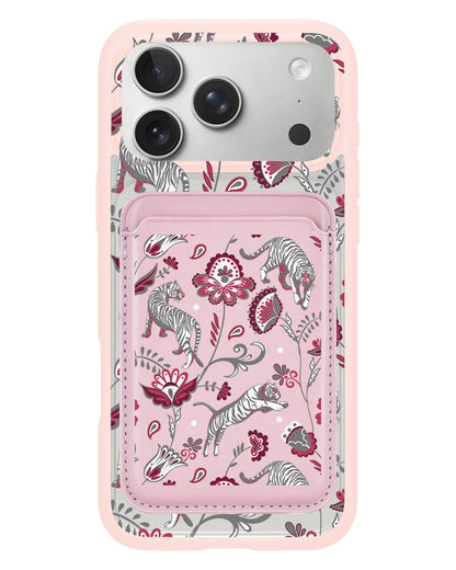 iPhone Magnetic Wallet Case - Tiger & Floral 6.0