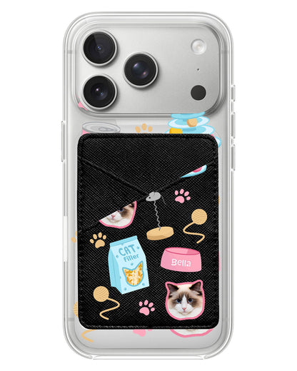 iPhone Phone Wallet Case - Pet Grid Kitty Playtime