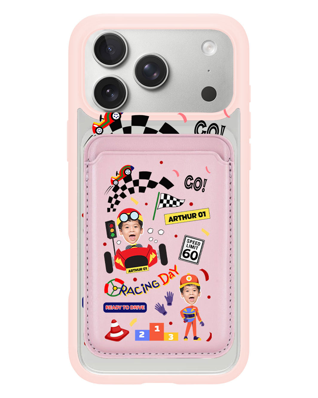 iPhone Magnetic Wallet Case - Face Grid Dream Racer
