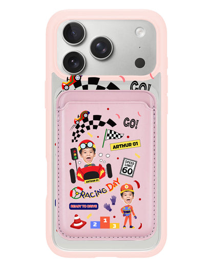 iPhone Magnetic Wallet Case - Face Grid Dream Racer