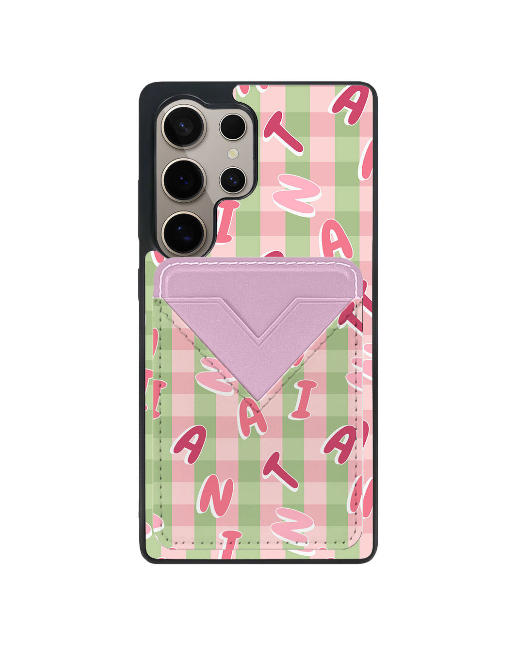Android Avant Wallet Case - Custom Monogram 3.0 Checkered 4.0
