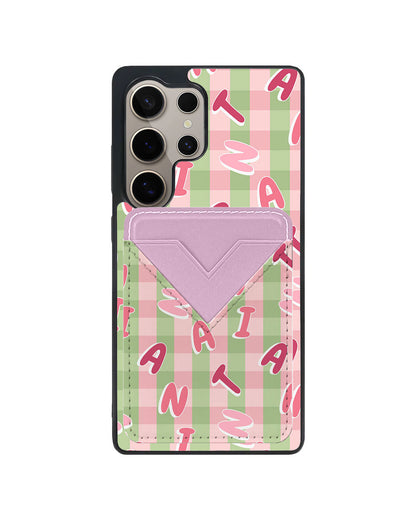 Android Avant Wallet Case - Custom Monogram 3.0 Checkered 4.0