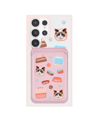 Android Magnetic Wallet Case - Pet Grid Kitty Cozy Corner