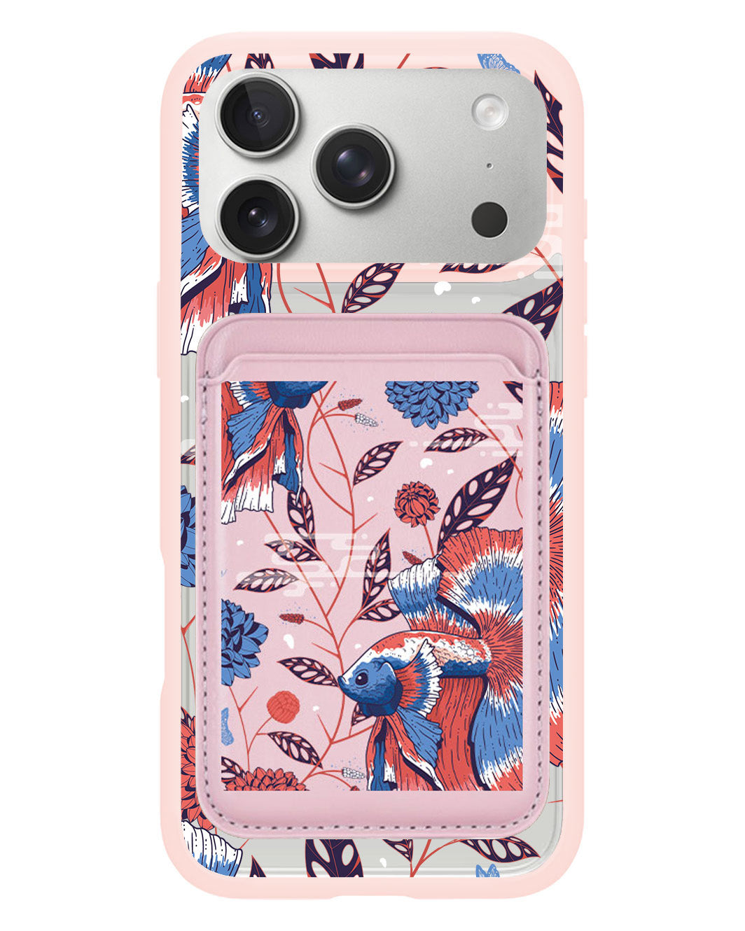 iPhone Magnetic Wallet Case - Fish & Floral 2.0