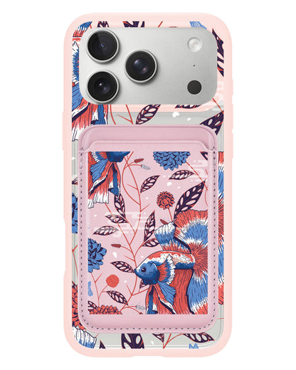 iPhone Magnetic Wallet Case - Fish & Floral 2.0