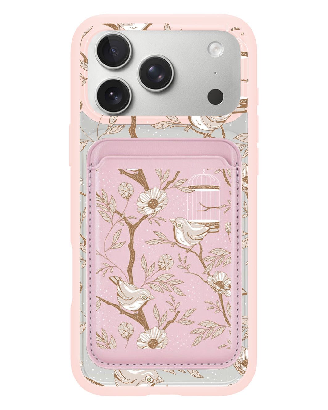 iPhone Magnetic Wallet Case - Lovebird Monochrome 3.0