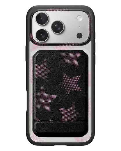 iPhone Magnetic Multifold Wallet - Pink Star