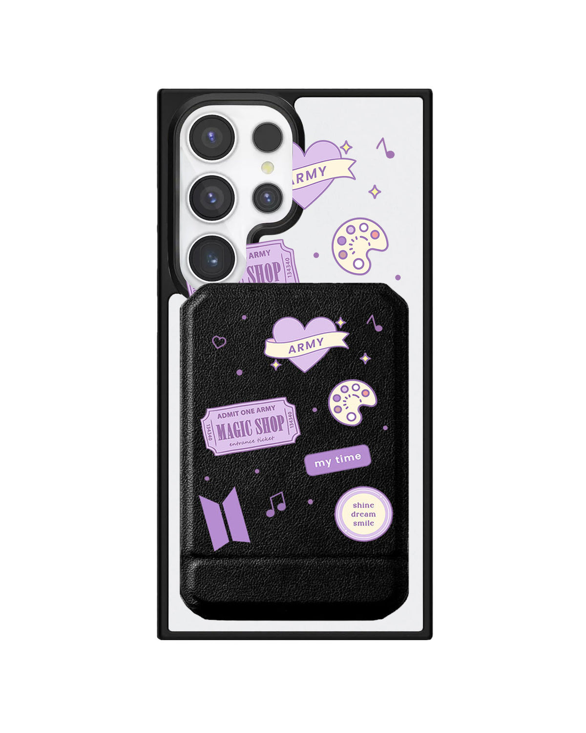 Android Magnetic Multifold Wallet - BTS Sticker Pack