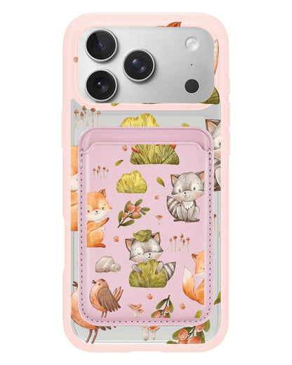 iPhone Magnetic Wallet Case - Racoon and Friends
