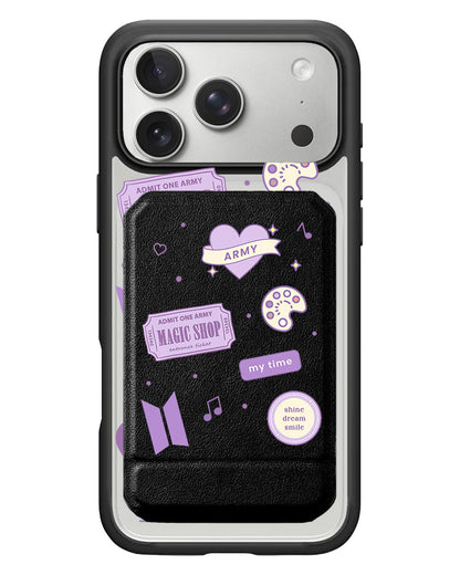iPhone Magnetic Multifold Wallet - BTS Sticker Pack