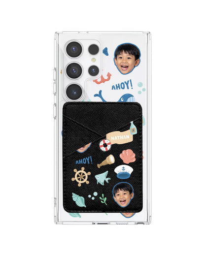 Android Phone Wallet Case - Face Grid Sailor