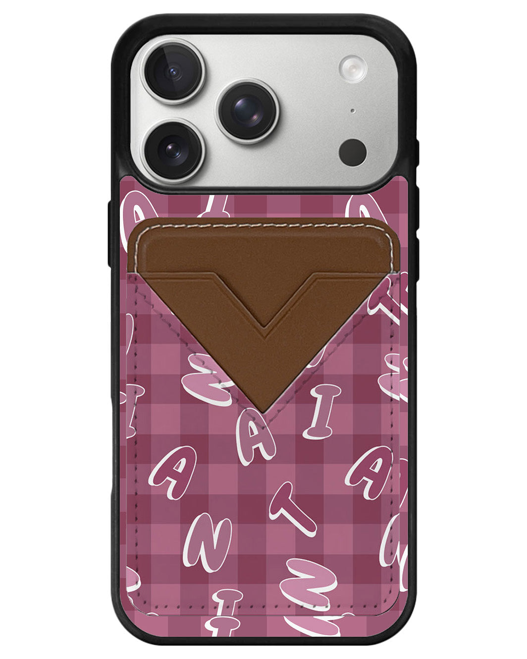 iPhone Avant Wallet Case - Checkered Monogram 2.0
